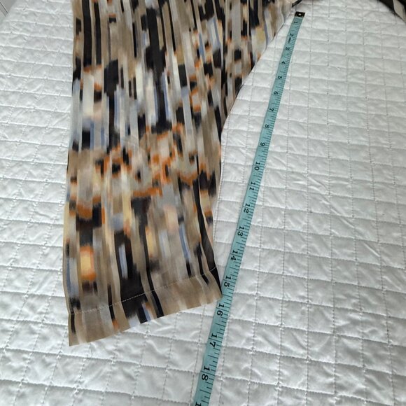 Ellen Tracy Womens Abstract Print Long-Sleeve Tunic Top With Bow Tie Neck Size M - Picture 6 of 8